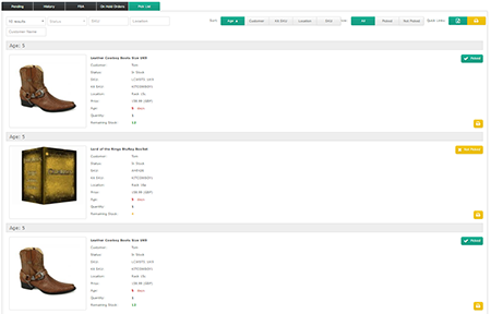 Picking list sellerdynamics